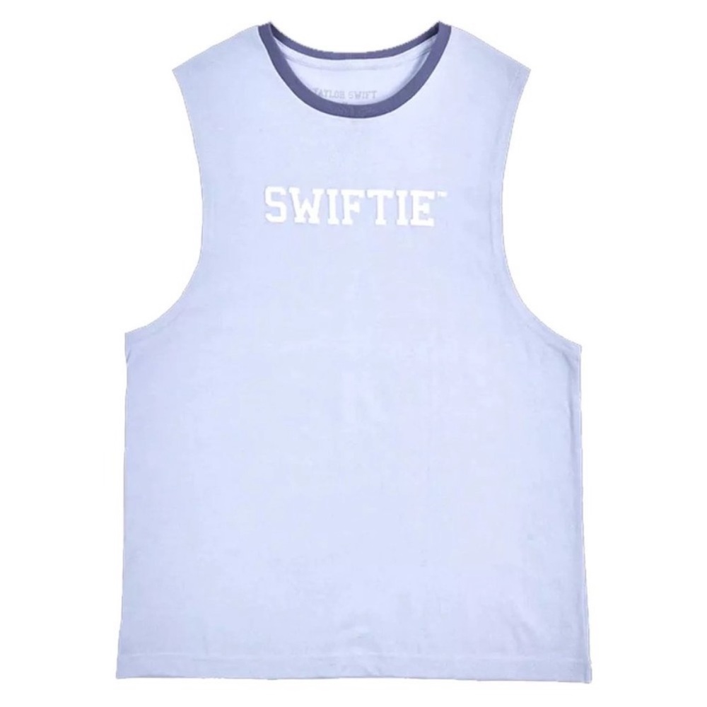 Taylor Swift SWIFTIE TM Light Blue Graphic Muscle Tank Unisex Size Large